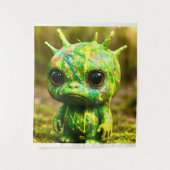 Green Goo Monster – griezelige Schattigee canvaspr Wandkleed (Voorkant)