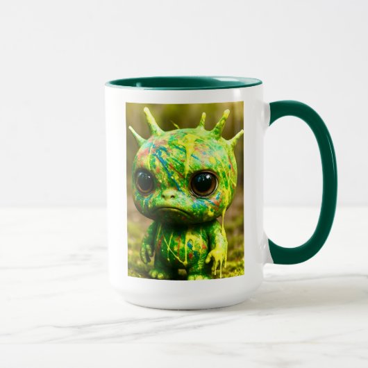 Green Goo Monster – griezelige Schattigee print Mok (Rechts)