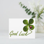 Green Good Luck Clover Ladybug St. Patrick's Day Briefkaart (Staand voorkant)