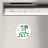 Green Good Luck Four Leaf Clover Shamrock Magneet (Insitu (Vaatwasser))