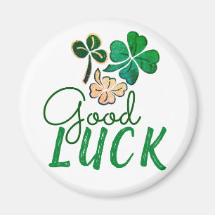 Green Good Luck Four Leaf Clover Shamrock Magneet