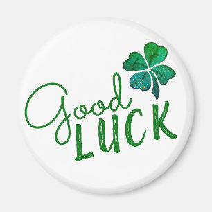 Green Good Luck Four Leaf Clover Shamrock Magnet
