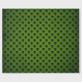 Green Gothic Skull Print Rustic Halloween Cadeaupapier (Vlak)