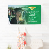 Green | Goud Afstuderen Custom Fotoklasse van 2025 Spandoek (Insitu)