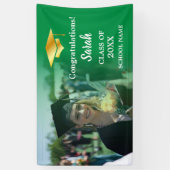 Green | Goud Afstuderen Custom Fotoklasse van 2025 Spandoek (Verticaal)