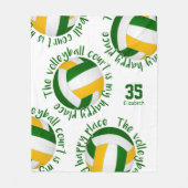green gouvolleyball court happy place typografie fleece deken (Voorkant)