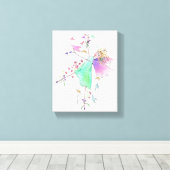 Green Gowned Engel Bringing Liefde en Vrede Canvas (Insitu (Houten vloer))