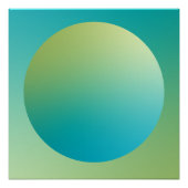 Green Gradient Circle Vignette Abstract Design Perfect Poster (Voorkant)