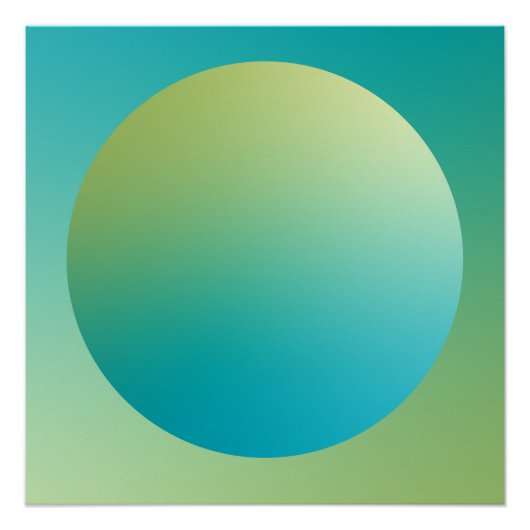 Green Gradient Circle Vignette Abstract Design Perfect Poster (Voorkant)