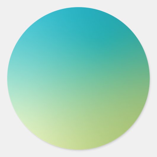 Green Gradient Circle Vignette Abstract Design Ronde Sticker (Voorkant)