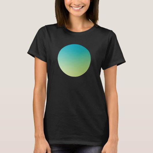 Green Gradient Circle Vignette Abstract Design T-shirt (Voorkant)