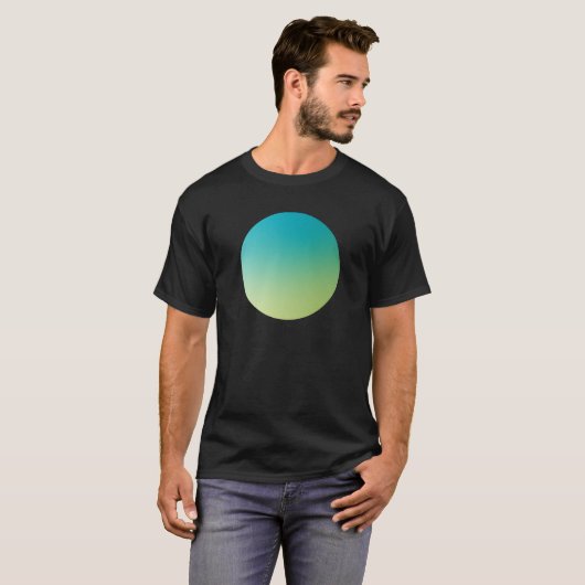 Green Gradient Circle Vignette Abstract Design T-shirt (Voorkant volledig)