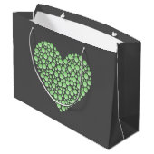 Green Gradient Heart Circles – Dark Grey Minimal  Groot Cadeauzakje (Achterkant Gekanteld)