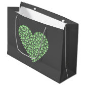 Green Gradient Heart Circles – Dark Grey Minimal  Groot Cadeauzakje (Voorkant Gekanteld)