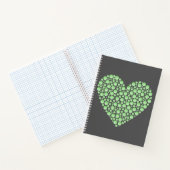 Green Gradient Heart Circles – Dark Grey Minimal Notitieboek (Binnen)