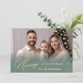 Green Gradient Minimalist Holiday Christmas Kaart (Staand voorkant)