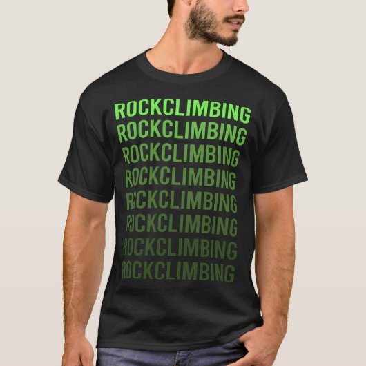 Green Gradient Rock Climbing Climber T-shirt (Voorkant)