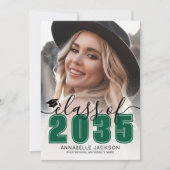 Green Graduate Photo Graduation Aankondiging (Voorkant)