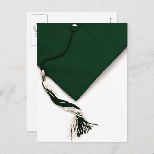 Green Graduation Cap en Tassel Briefkaart (Voorkant / Achterkant)