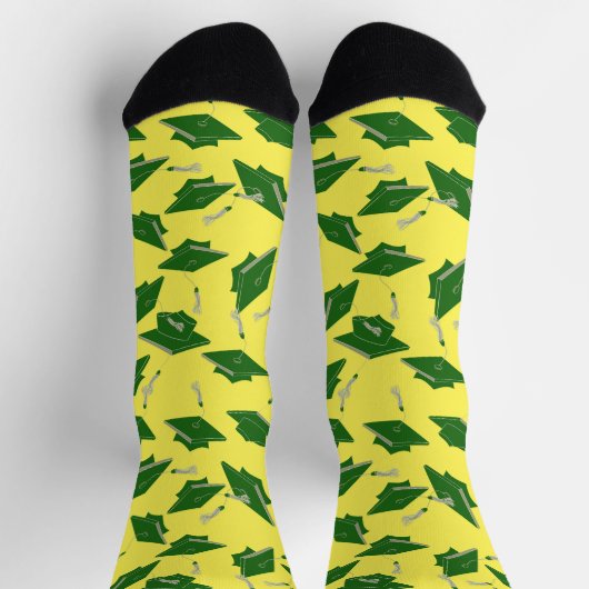 Green Graduation Caps 0n Geel Afstudeerder Party O Sokken (Top)