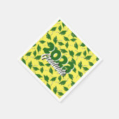 Green Graduation Caps Tossed in the Air on Yellow Servet (Hoek)