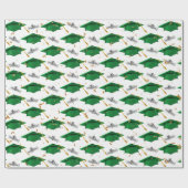 Green Graduation Caps with Diplomas Cadeaupapier (Vlak)