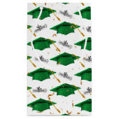 Green Graduation Caps with Diplomas Klein Cadeauzakje (Achterkant)