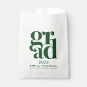 Green Graduation Party Favor Bag Bedankzakje (Voorkant)