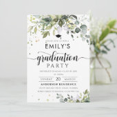 Green Graduation Party uitnodiging (Staand voorkant)