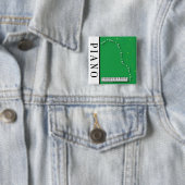 Green Grand Piano-Button Vierkante Button 5,1 Cm (In situ)