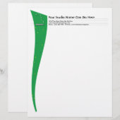 Green Grand Piano Letterhead Briefhoofd Ontwerp (Voorkant / Achterkant)