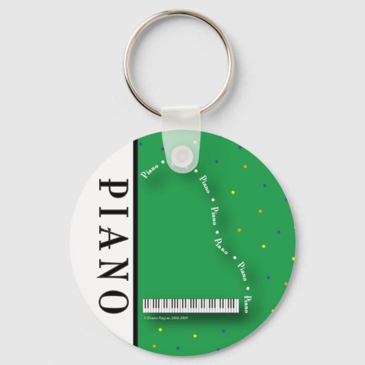 Green Grand Piano-Sleutelhanger Sleutelhanger (Voorkant)