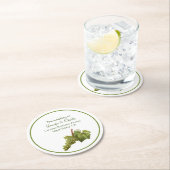 Green Grape Cluster Winery Wedding Ronde Kartonnen Onderzetter (Insitu)