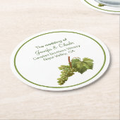 Green Grape Cluster Winery Wedding Ronde Kartonnen Onderzetter (Gebogen)