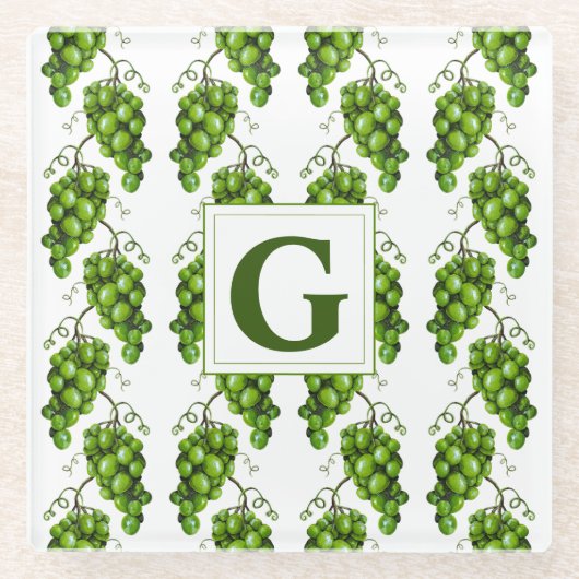 Green Grapes Glass Onderzetter (Voorkant)