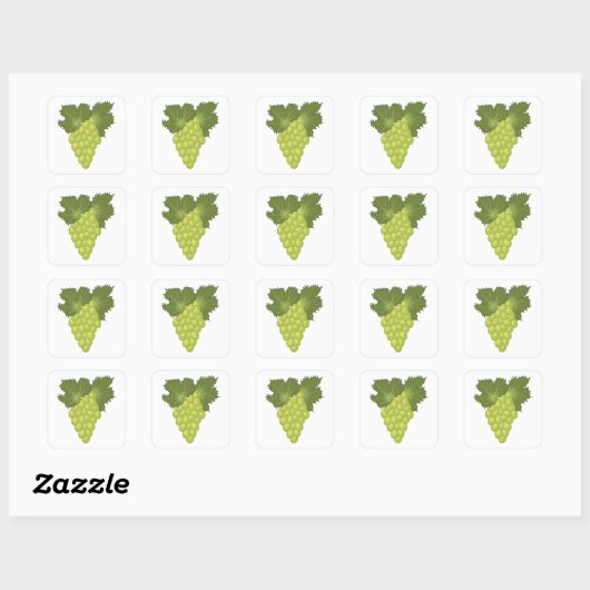 Green Grapes Square Sticker (Vel)