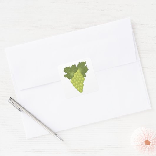 Green Grapes Square Sticker (Envelop)