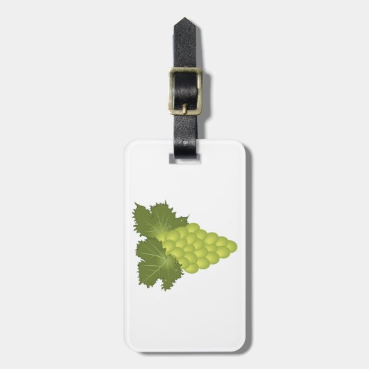 Green Grapes Vine Leaves Fresh Fruit Bagagelabel (Voorkant verticaal)