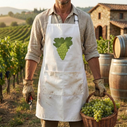 Green Grapes Vine Leaves Fresh Fruit Standaard Schort