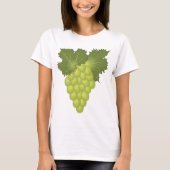 Green Grapes Vine Leaves Fresh Fruit T-shirt (Voorkant)