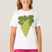 Green Grapes Vine Leaves Fresh Fruit T-shirt (Voorkant)