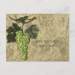 Green Grapes Vineyard Wedding Event Save the Date Aankondigingskaart