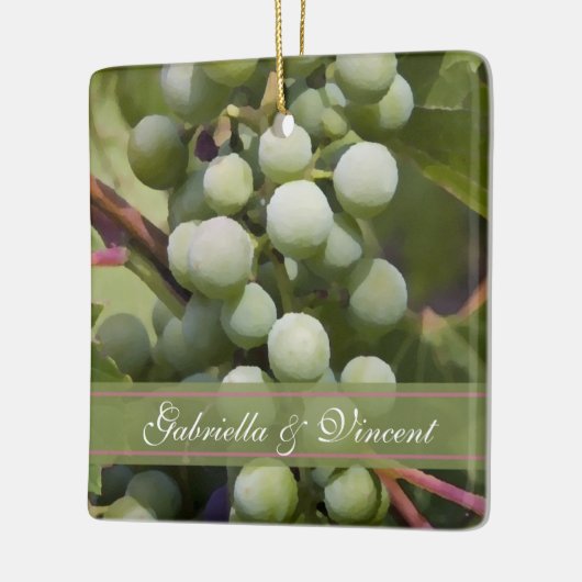 Green Grapes Vineyard Wedding Keramisch Ornament (Links)