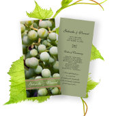 Green Grapes Vineyard Wedding Programme Programmakaart
