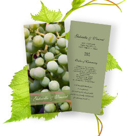 Green Grapes Vineyard Wedding Programme Programmakaart