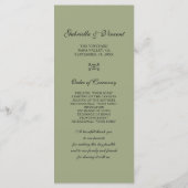 Green Grapes Vineyard Wedding Programme Programmakaart (Achterkant)