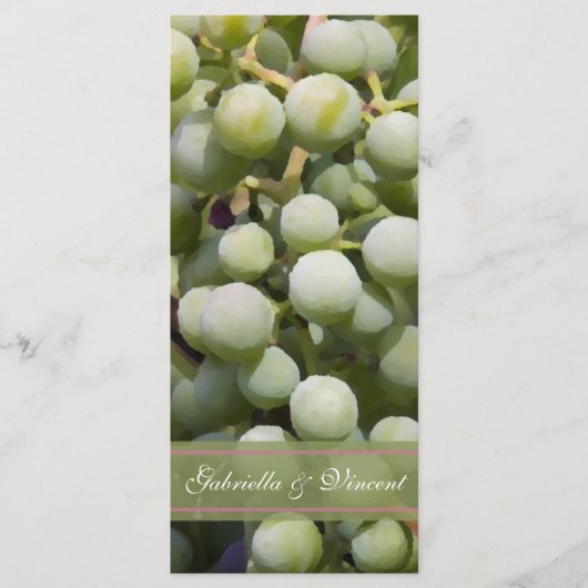 Green Grapes Vineyard Wedding Programme Programmakaart (Voorkant)