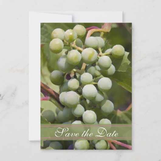 Green Grapes Vineyard Wedding Save the Date Kaart (Voorkant)
