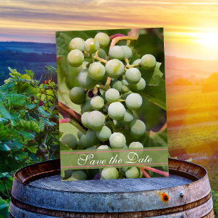Green Grapes Vineyard Wedding Save the Date Kaart