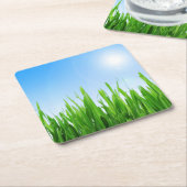 Green Grass And Sky Banner Kartonnen Onderzetters (Schuin)